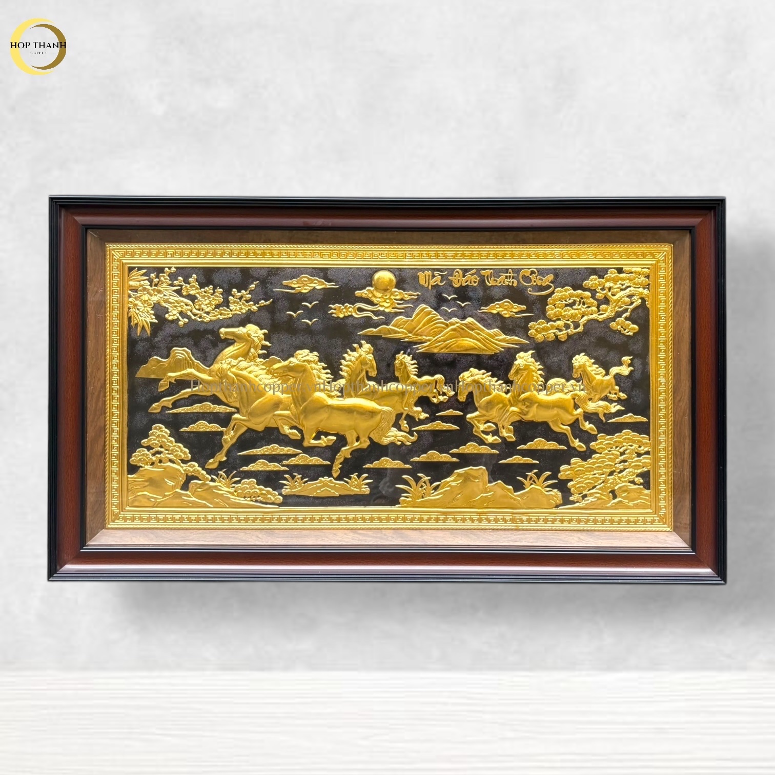 TRANH MÃ ĐÁO THÀNH CÔNG BẰNG ĐỒNG DÁT VÀNG - KÍCH THƯỚC 62X108CM