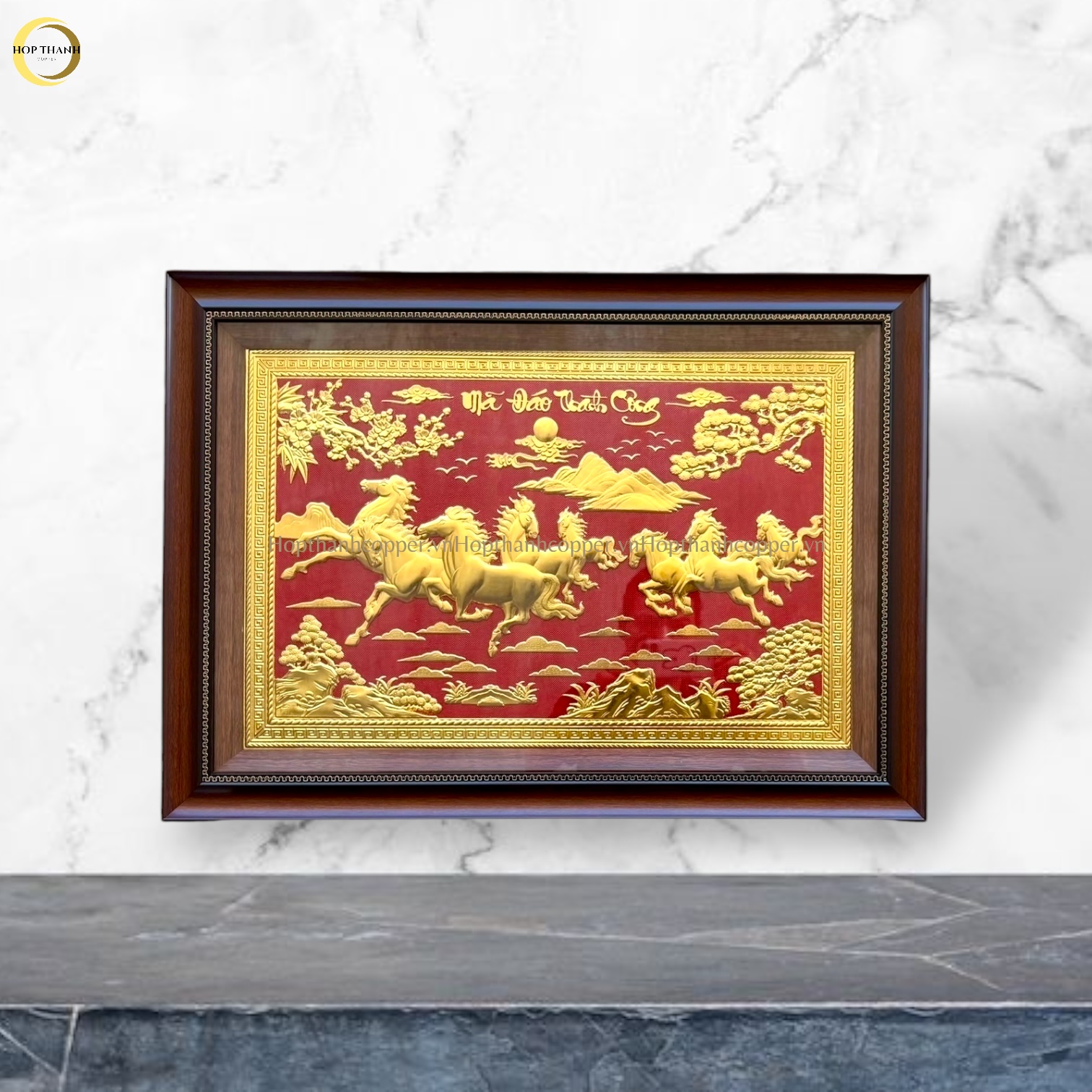 TRANH MÃ ĐÁO THÀNH CÔNG BẰNG ĐỒNG DÁT VÀNG - KÍCH THƯỚC 50X70CM