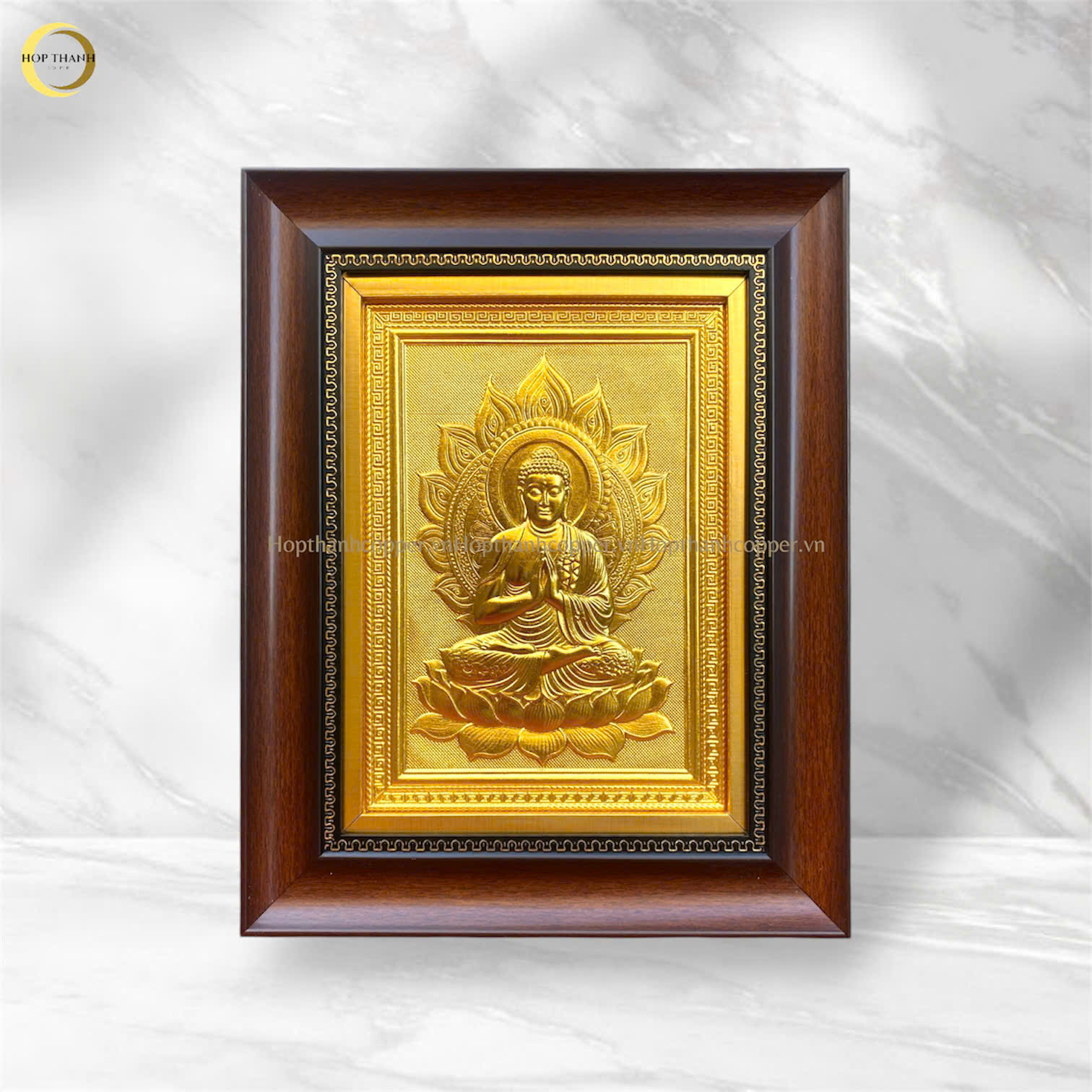 TRANH PHẬT THÍCH CA BẰNG ĐỒNG DÁT VÀNG (KÍCH THƯỚC 28X35CM)