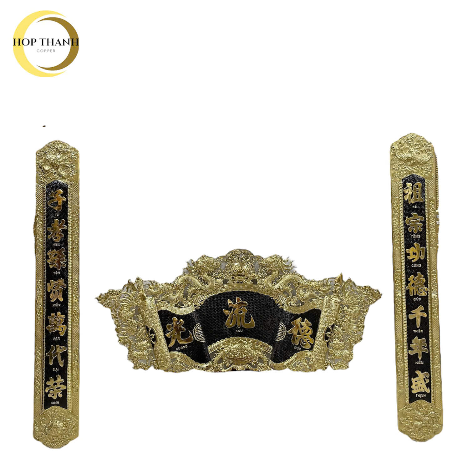 BỘ CUỐN THƯ CÂU ĐỐI ĐỨC LƯU QUANG BẰNG ĐỒNG ( KÍCH THƯỚC 1M55)