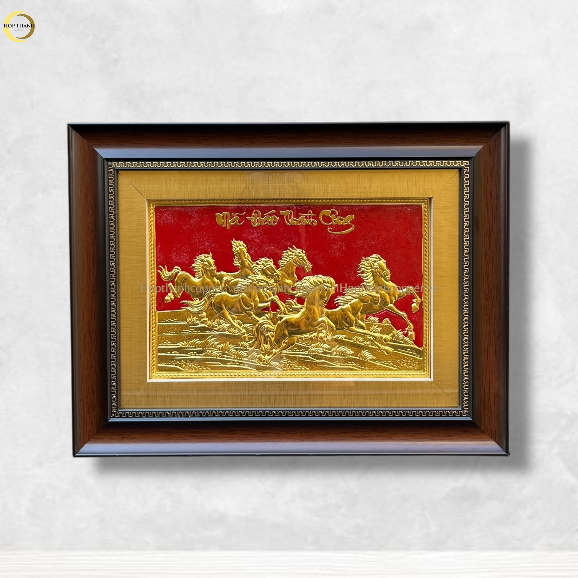 TRANH MÃ ĐÁO THÀNH CÔNG BẰNG ĐỒNG DÁT VÀNG - KÍCH THƯỚC 32X42CM