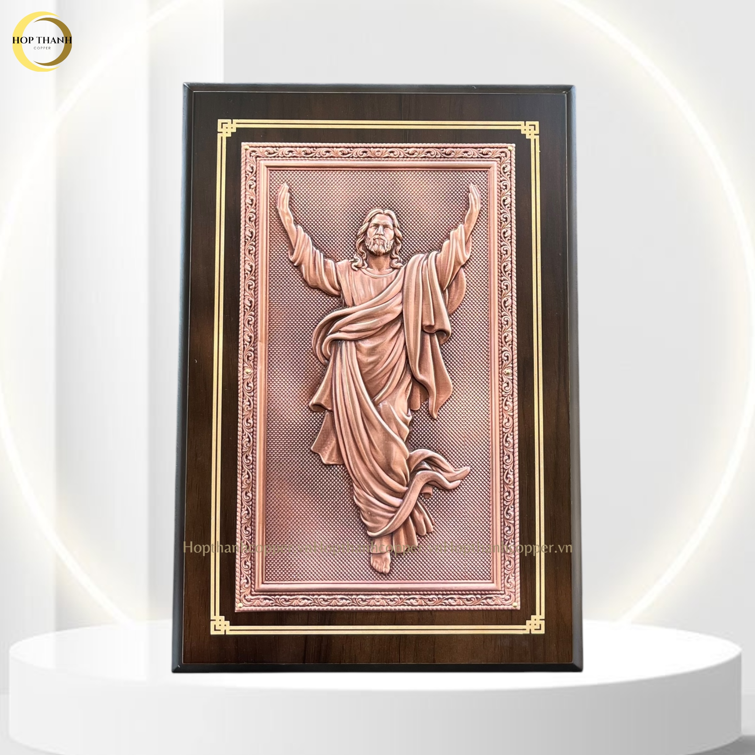 TRANH QUÀ TẶNG CÔNG GIÁO "CHÚA GIÊSU " BẰNG ĐỒNG VÀNG - TRANH ĐỂ BÀN (KÍCH THƯỚC 22X32CM)