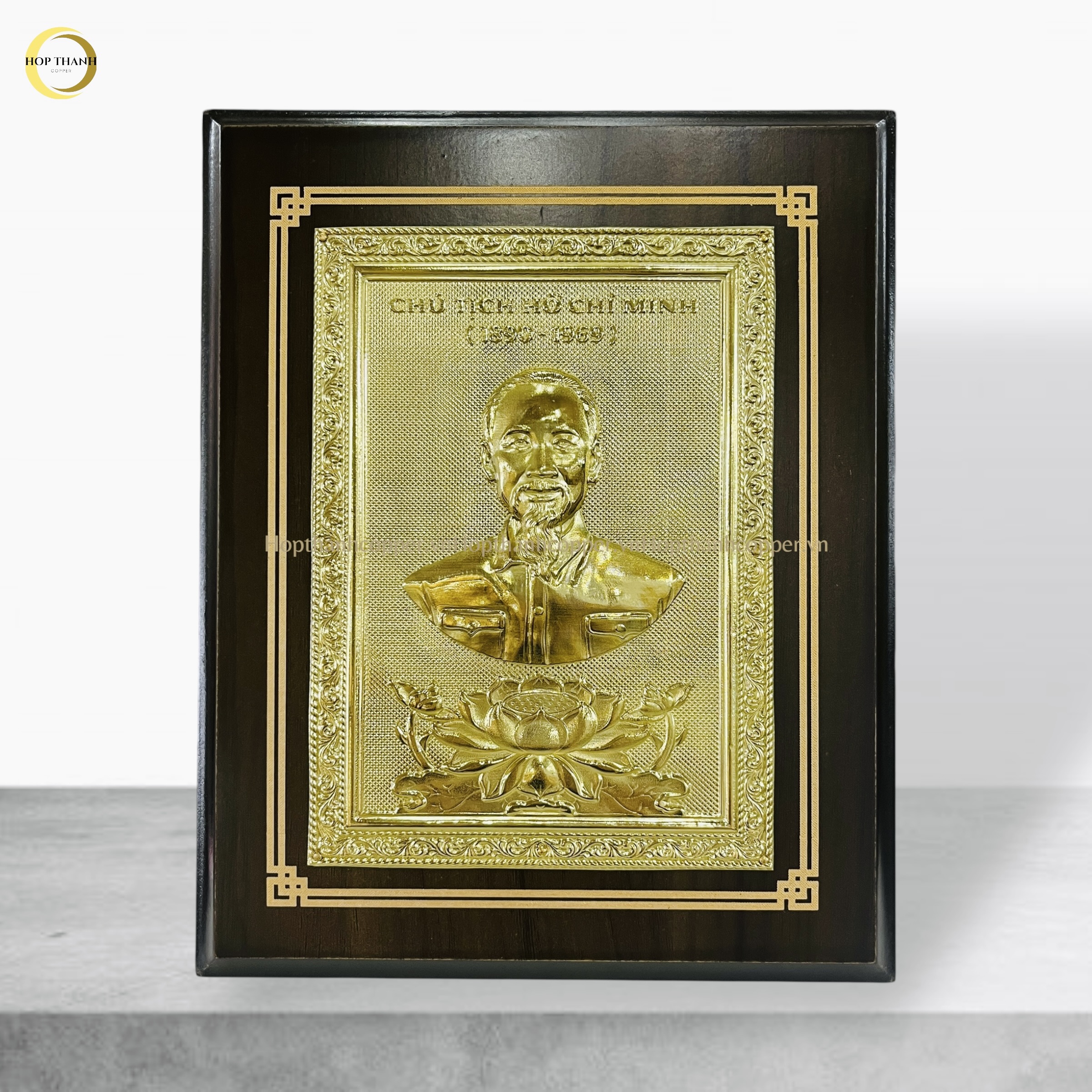 TRANH ĐỒNG CHÂN DUNG CHỦ TỊCH HỒ CHÍ MINH  - KÍCH THƯỚC 20X25CM