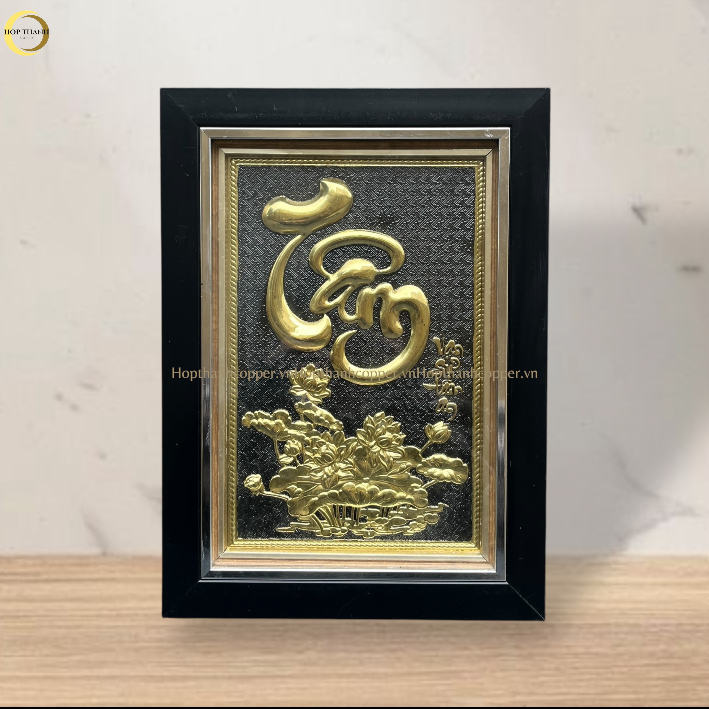 TRANH CHỮ TÂM BẰNG ĐỒNG - KÍCH THƯỚC 26X36CM