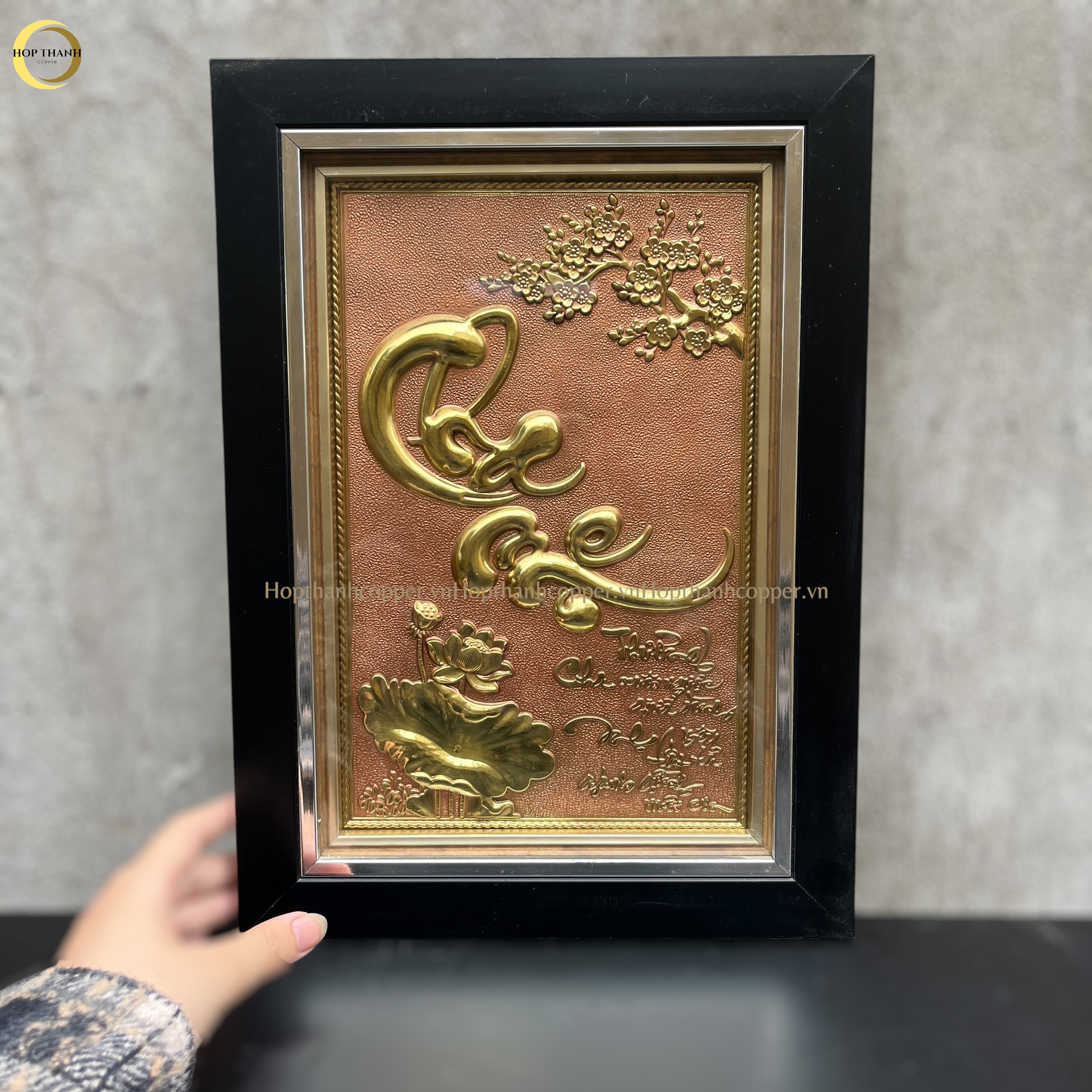 TRANH CHỮ CHA MẸ BẰNG ĐỒNG VÀNG  -  KÍCH THƯỚC 26x36CM