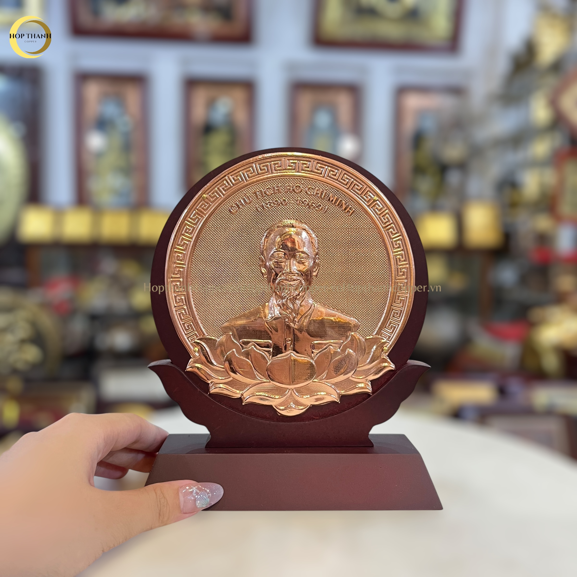 TRANH ĐỒNG CHÂN DUNG CHỦ TỊCH HỒ CHÍ MINH  - KÍCH THƯỚC 14X19CM