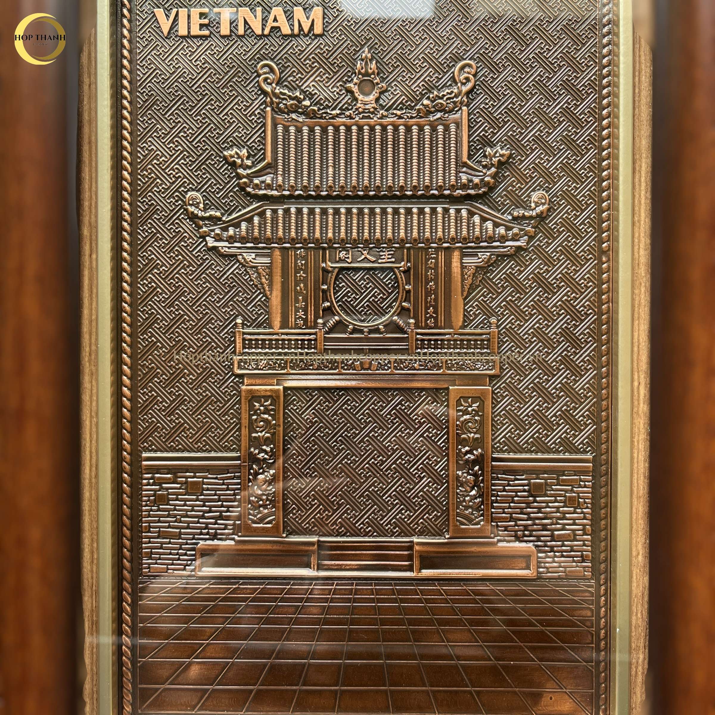 TRANH KHUÊ VĂN CÁC BẰNG ĐỒNG GIẢ - KÍCH THƯỚC 28X38CM
