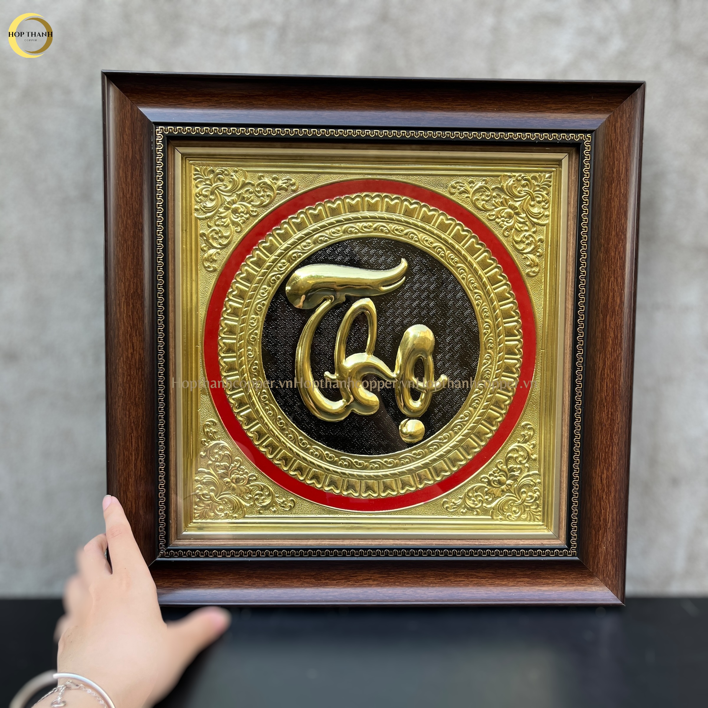 TRANH CHỮ THỌ BẰNG ĐỒNG - KÍCH THƯỚC 40X40CM
