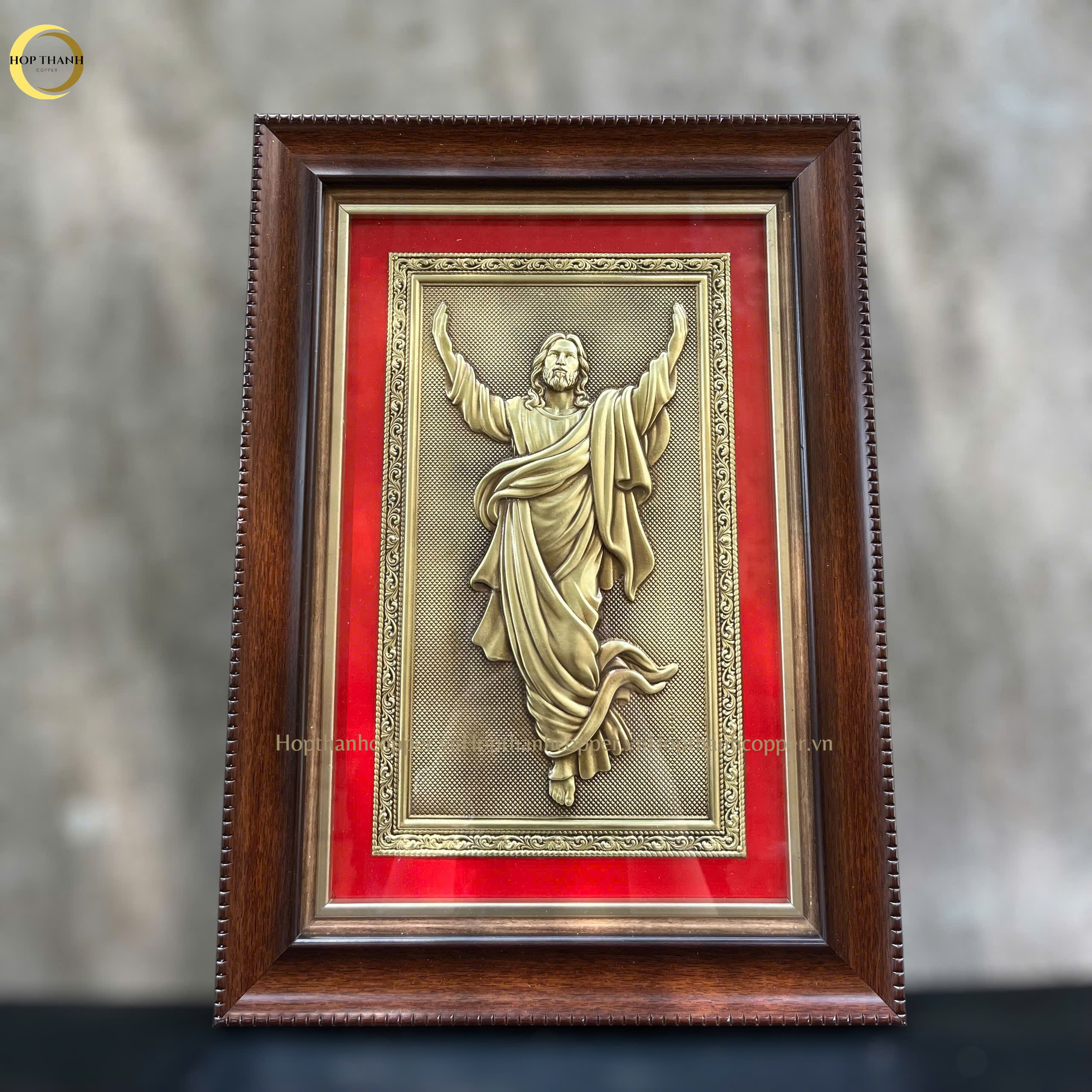 TRANH QUÀ TẶNG CÔNG GIÁO "CHÚA GIÊSU " BẰNG ĐỒNG VÀNG - TRANH ĐỂ BÀN (KÍCH THƯỚC 22X32CM)