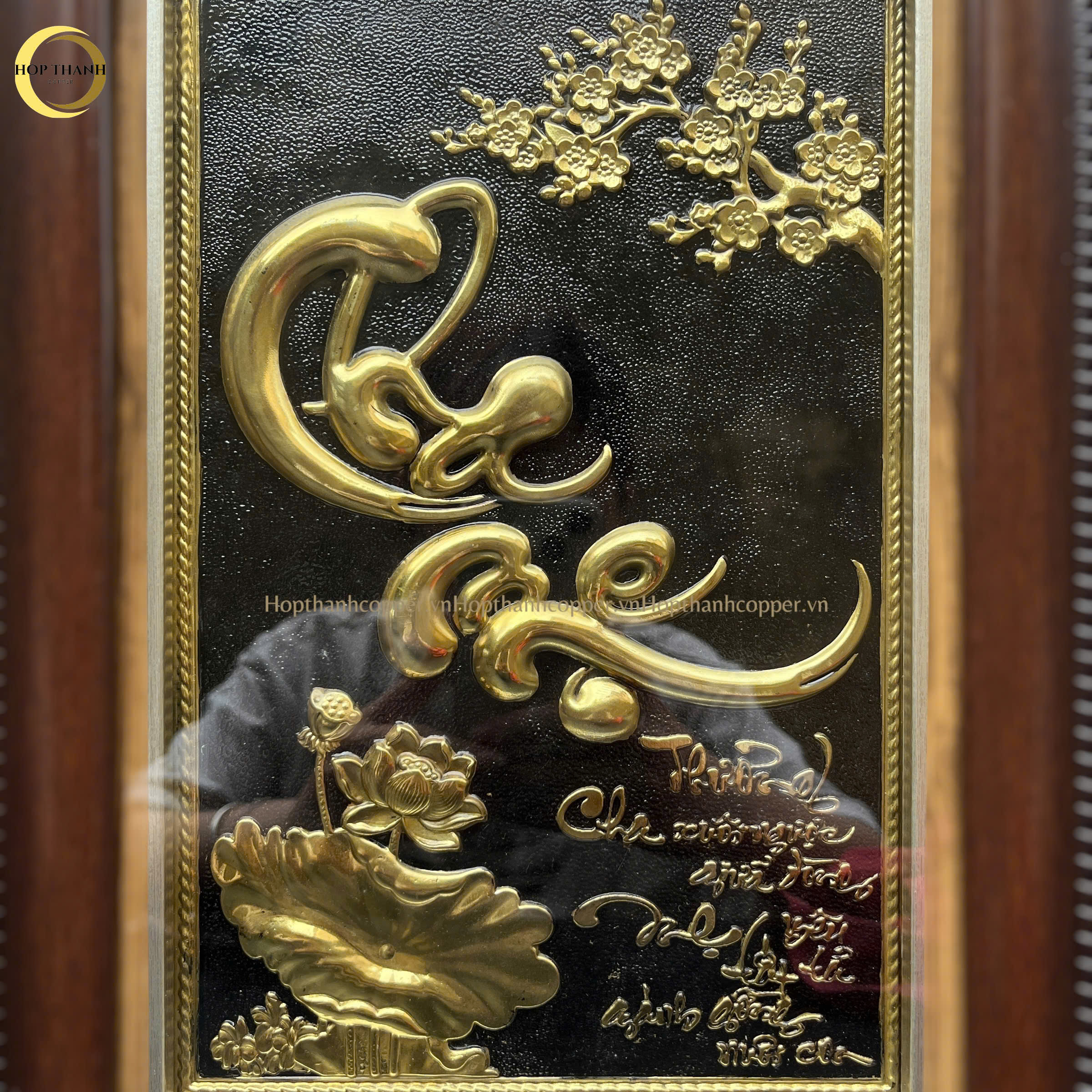 TRANH CHỮ CHA MẸ BẰNG ĐỒNG VÀNG  -  KÍCH THƯỚC 28x34CM