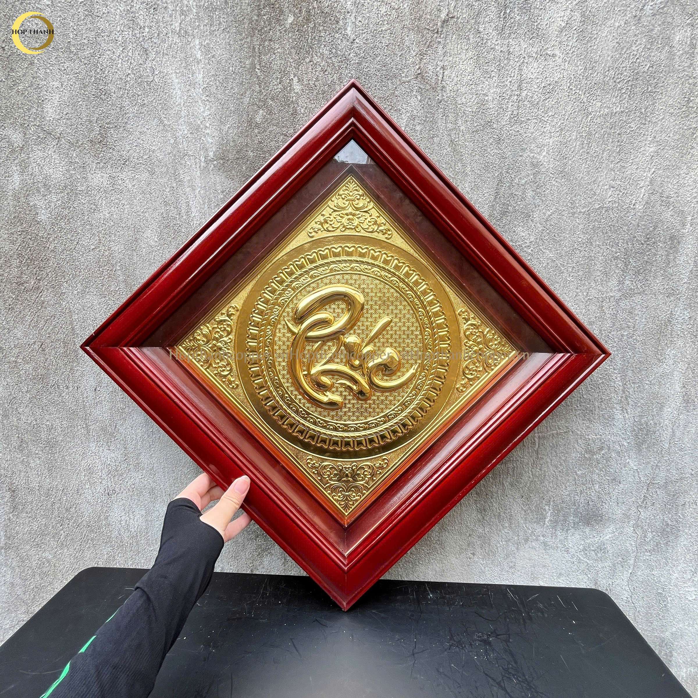 TRANH CHỮ PHÚC BẰNG ĐỒNG MẠ VÀNG 24K - KÍCH THƯỚC 40X40CM