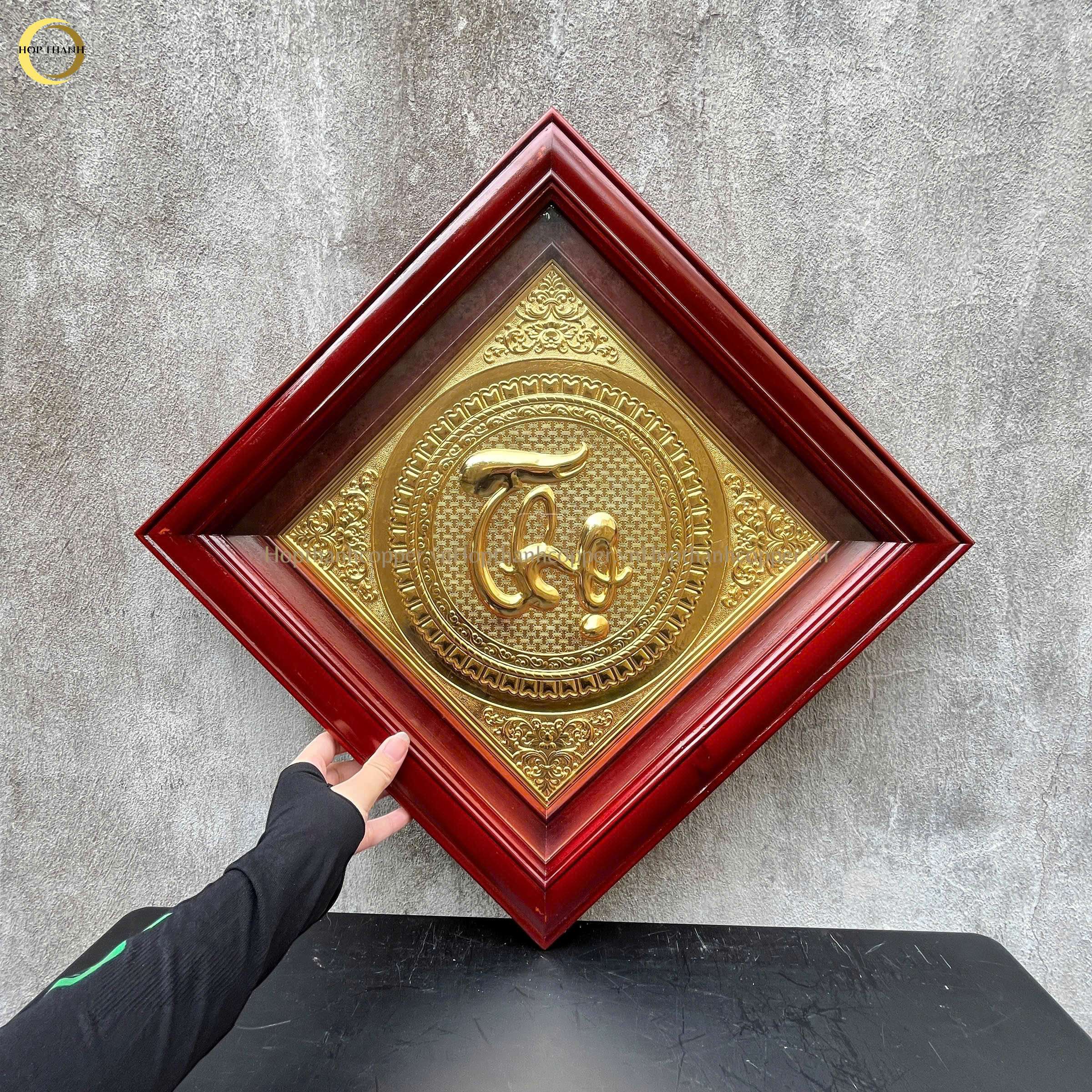 TRANH CHỮ THỌ BẰNG ĐỒNG MẠ VÀNG 24K - KÍCH THƯỚC 40X40CM