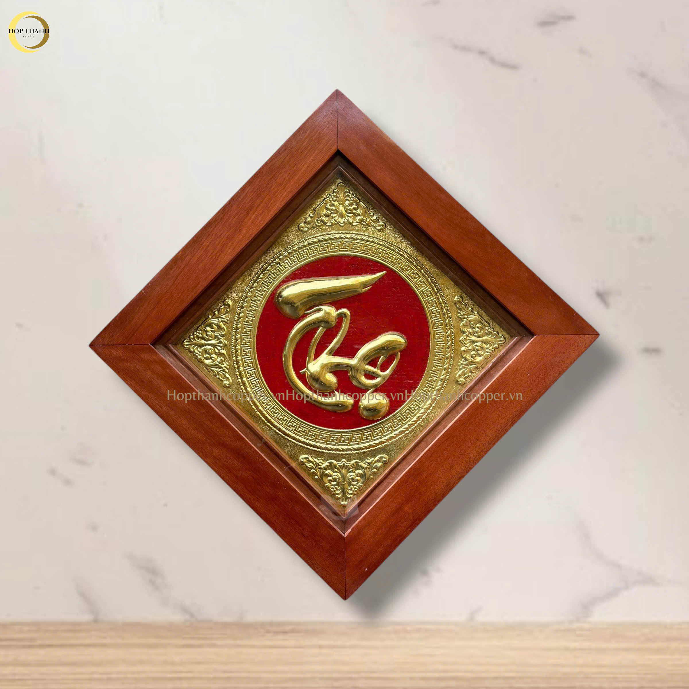 TRANH CHỮ THỌ BẰNG ĐỒNG VÀNG - KÍCH THƯỚC 42X42CM