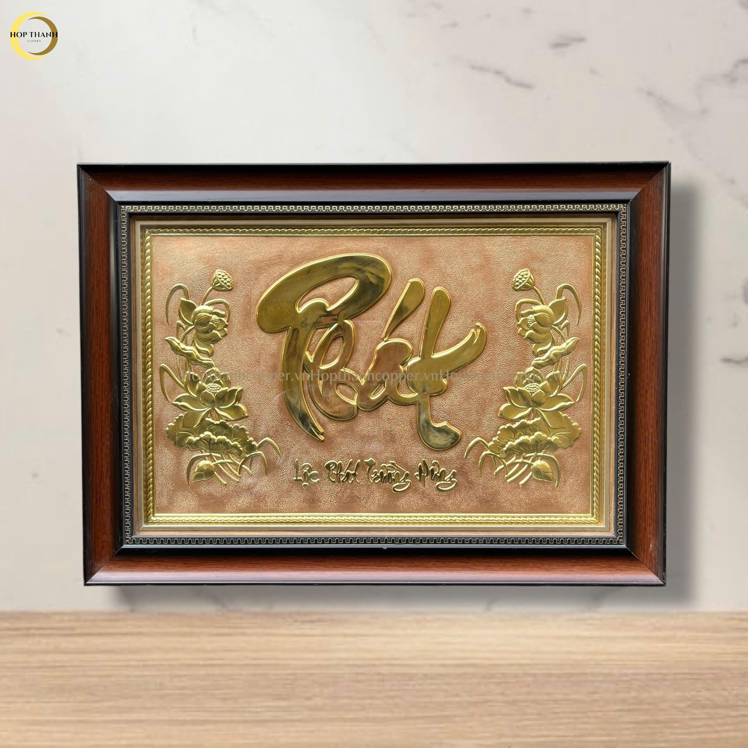TRANH CHỮ PHÁT BẰNG ĐỒNG VÀNG - KÍCH THƯỚC 54X38CM