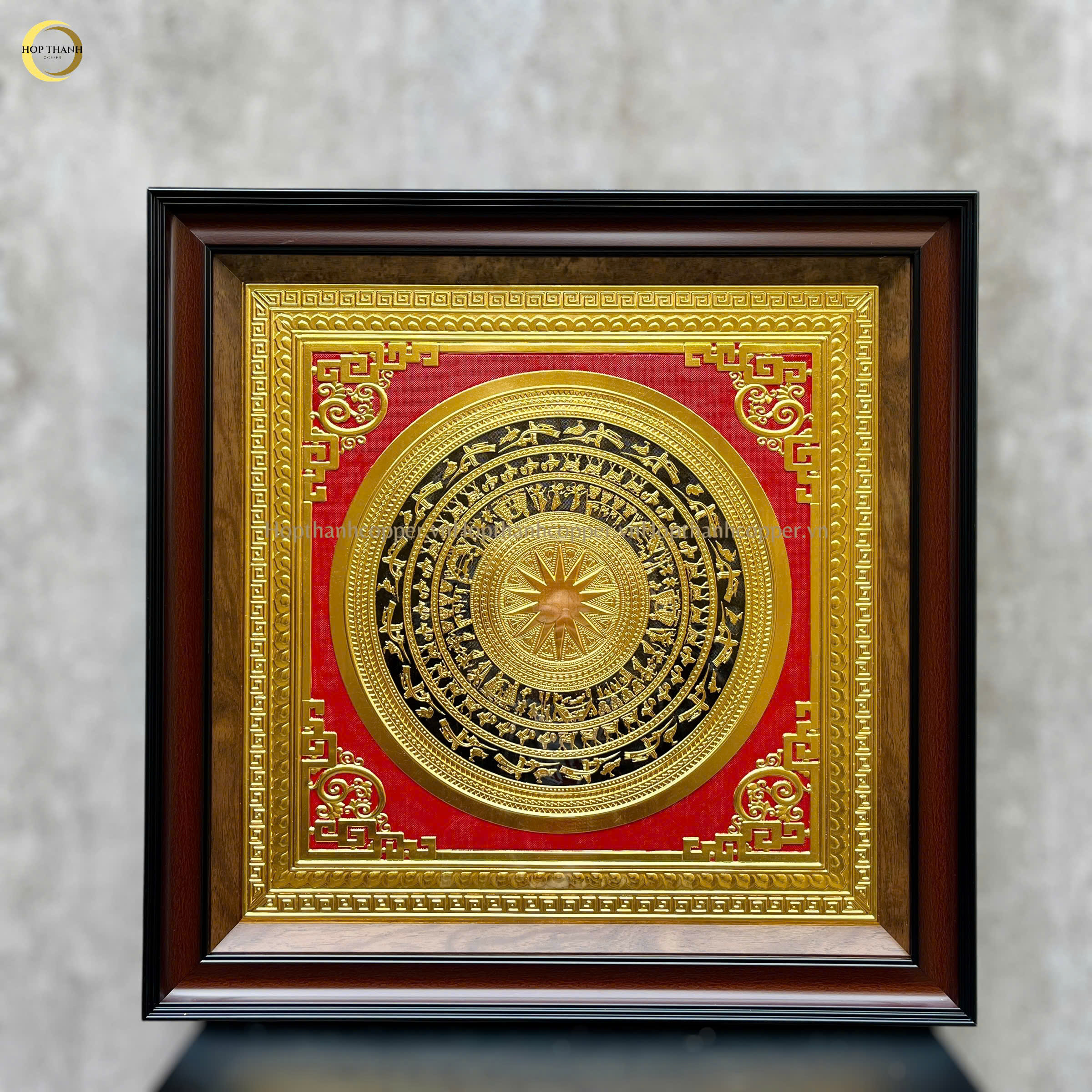 TRANH MẶT TRỐNG ĐỒNG BẰNG ĐỒNG DÁT VÀNG - KÍCH THƯỚC 70X70CM