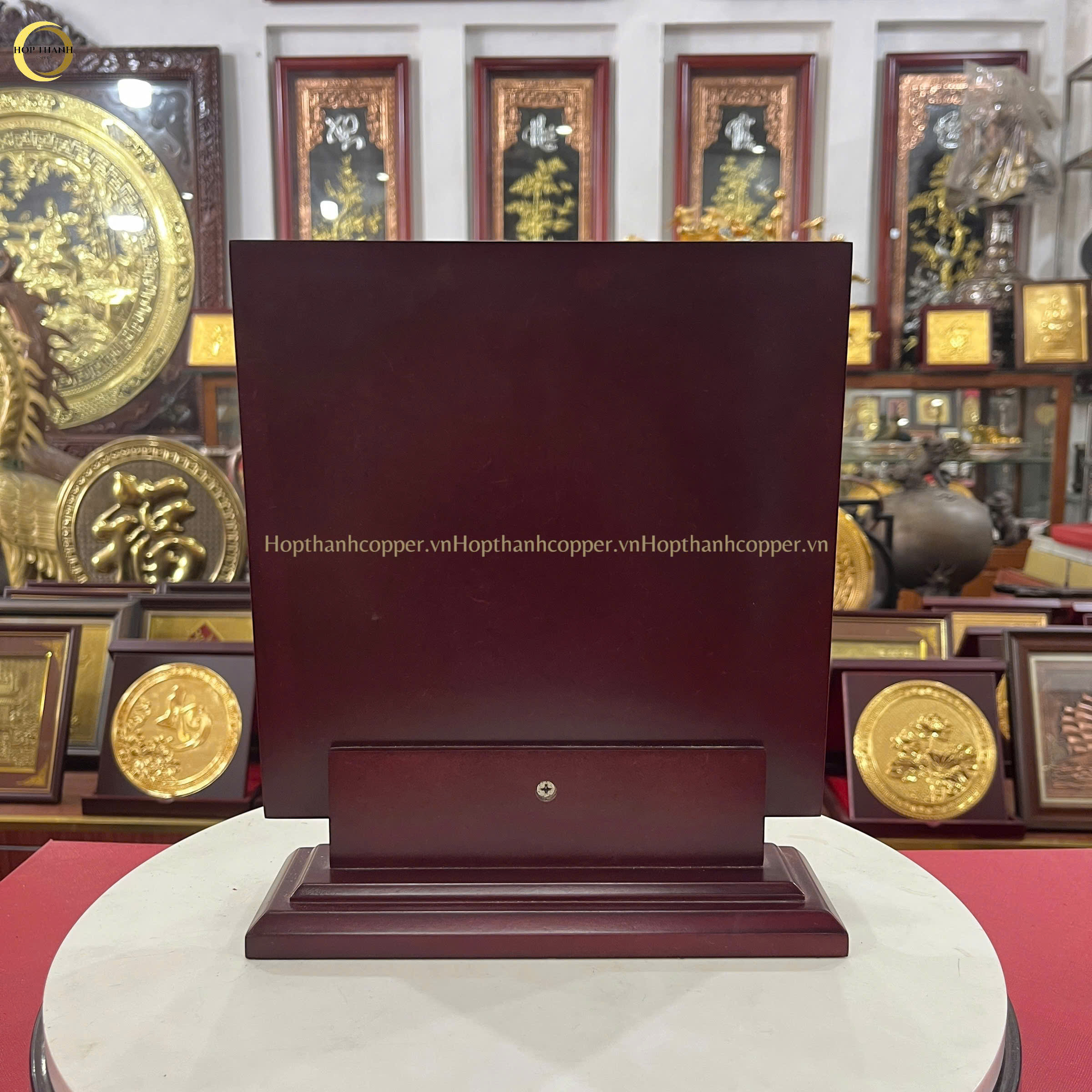 TRANH RỒNG PHÚ QUÝ BẰNG ĐỒNG MẠ VÀNG 24K - TRANH QUÀ TẶNG ĐỂ BÀN (KÍCH THƯỚC 23CM)