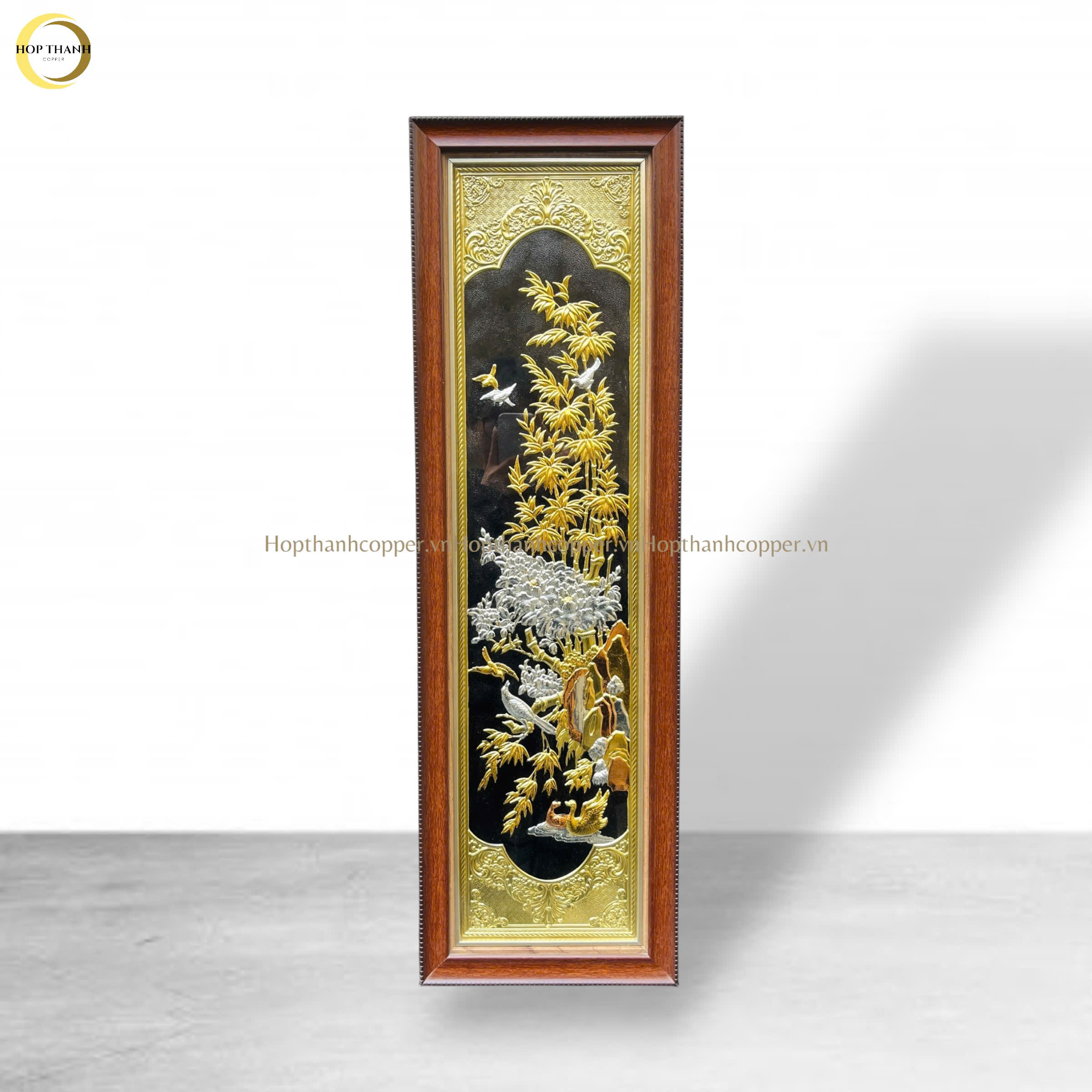 BỘ TRANH ĐỒNG TỨ QUÝ, DÁT VÀNG BẠC (KÍCH THƯỚC 28X88CM)