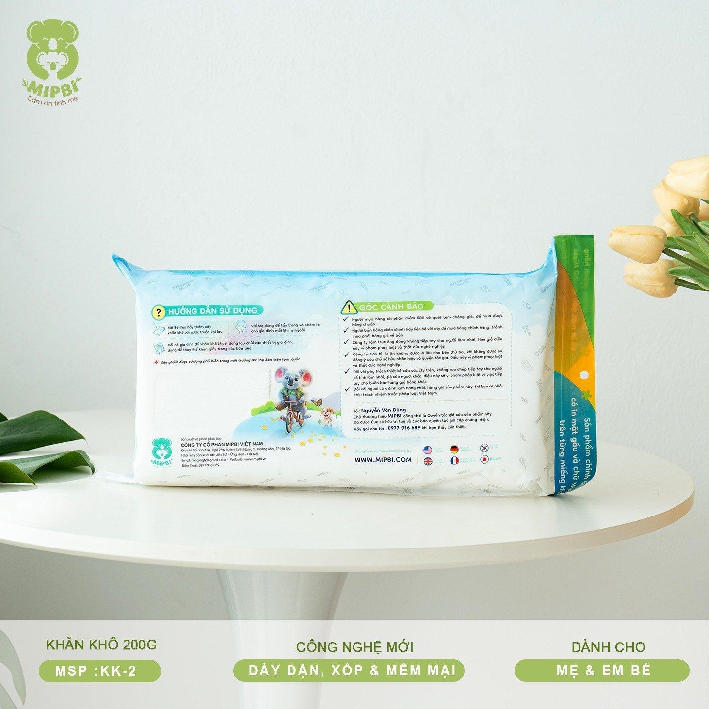 Khăn Khô Đa Năng Mipbi cao cấp Cho Bé
