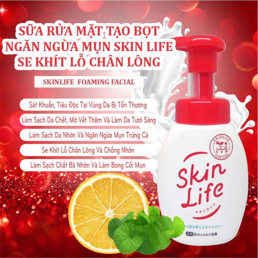 COW Sữa Rửa Mặt Bọt Mịn Dành Cho Da Dầu Mụn COW SKINLIFE 160ml