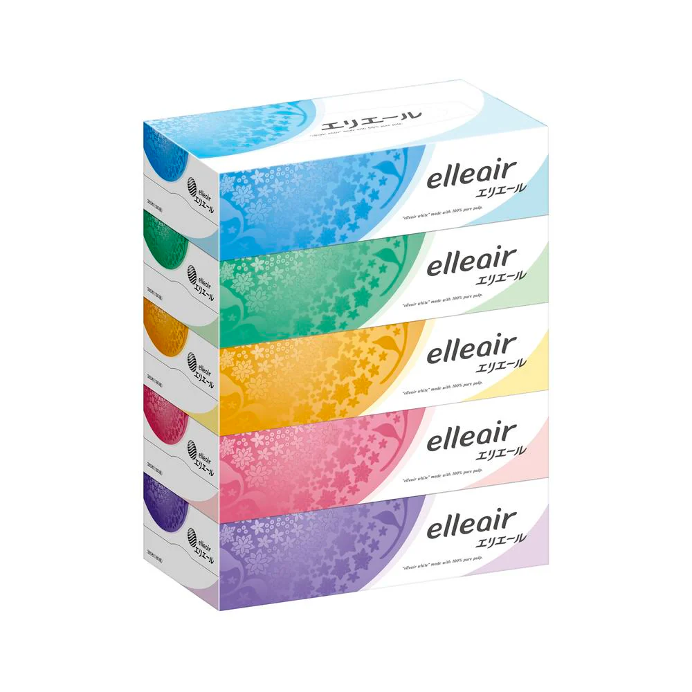 Set 5 hộp khăn giấy Elleair 180 tờ x 5