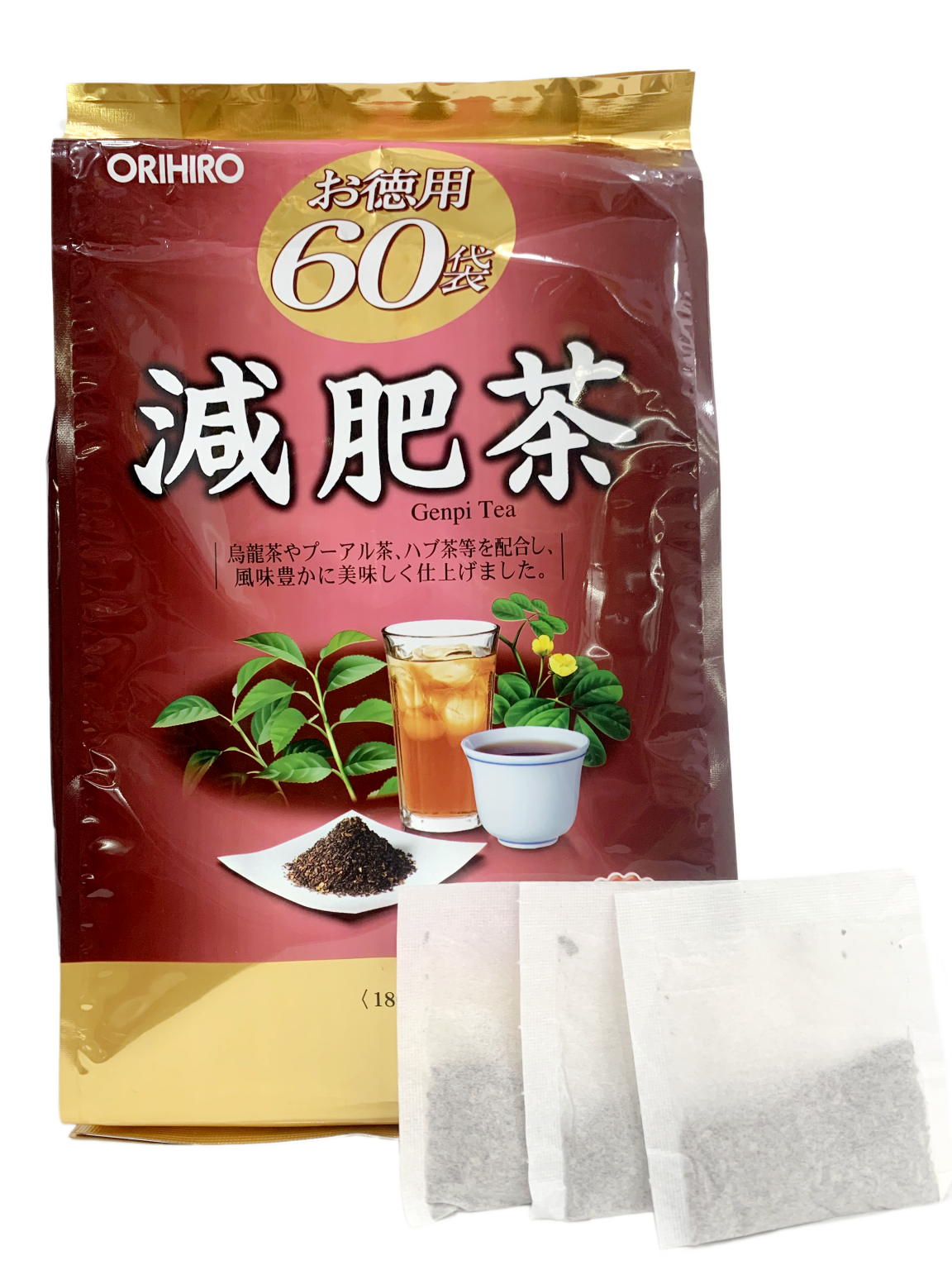 Trà Genpi Orihiro thảo dược giảm mỡ bụng 60 gói - Trà Orihiro
