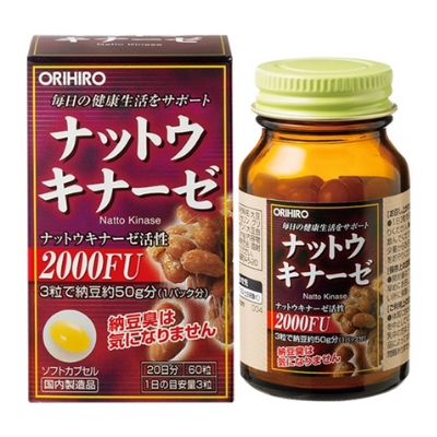 Viên uống hỗ trợ điều trị tai biến đột quỵ Orihiro Natto Kinase 2000FU 60 viên
