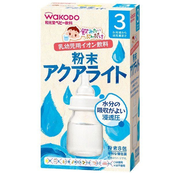 Trà điện giải cho bé Wakodo từ 3 tháng tuổi hộp 8 gói