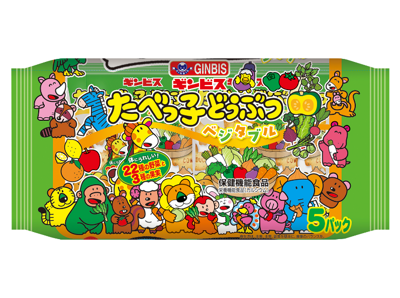 GINBIS_Bánh ăn dặm hình động vật vị rau củ 100g