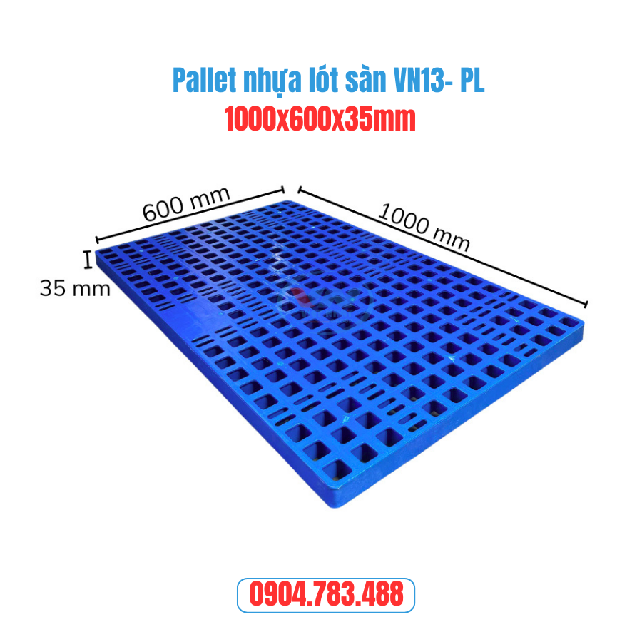 Pallet nhựa lót sàn VN13- PL 1000x600x35mm