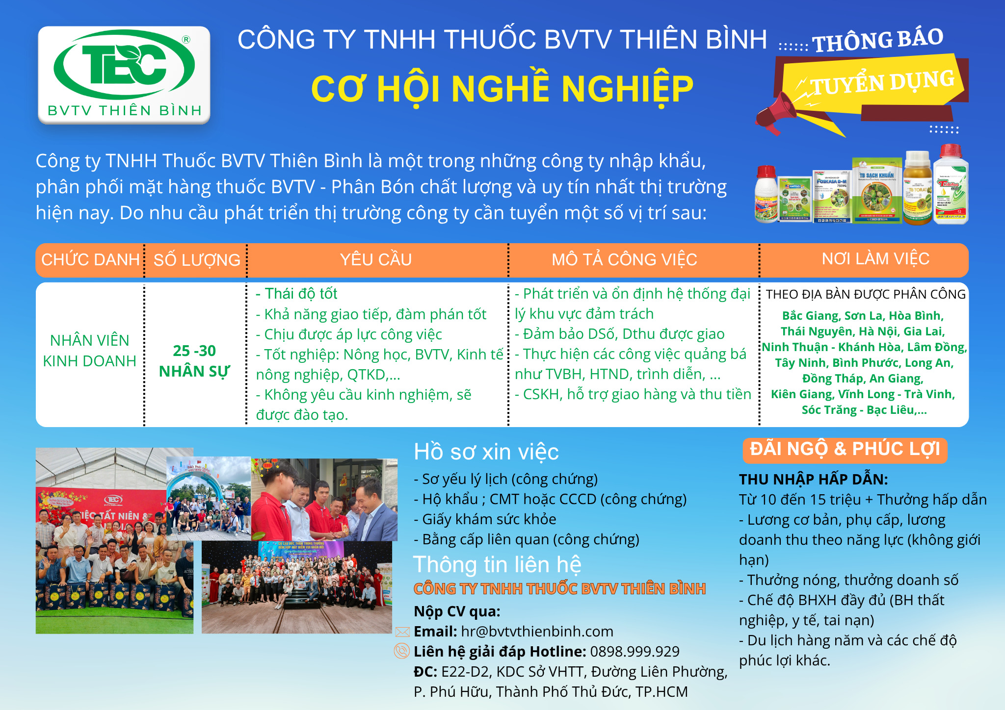 BVTV THIÊN BÌNH CẦN TÌM ĐỒNG ĐỘI - PHỎNG VẤN ĐI LÀM NGAY QUÝ 2/2025
