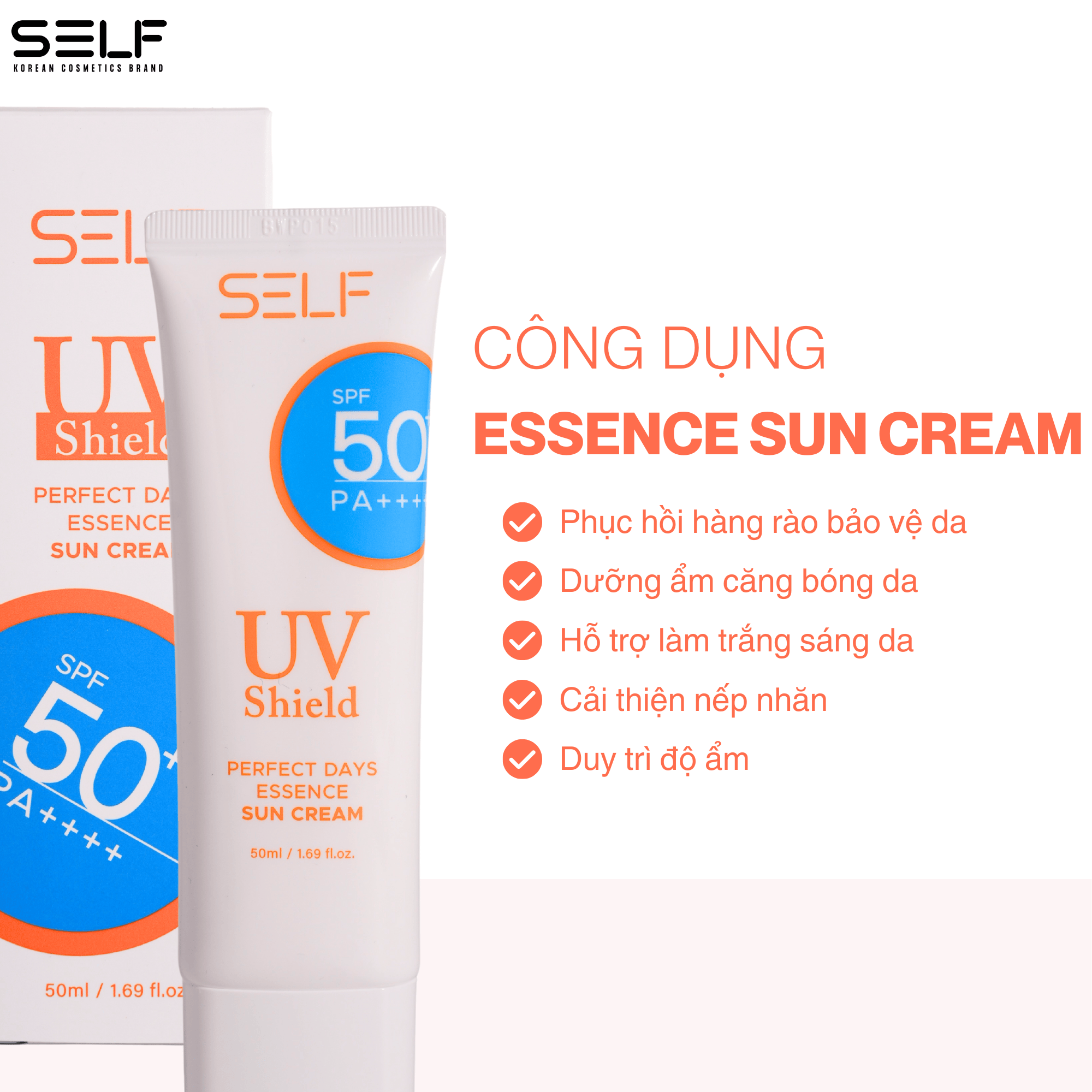 Kem chống nắng kết hợp tinh chất dưỡng da PDRN  SELF PERFECT DAYS ESSENCE SUN CREAM SPF 50 PA ++++
