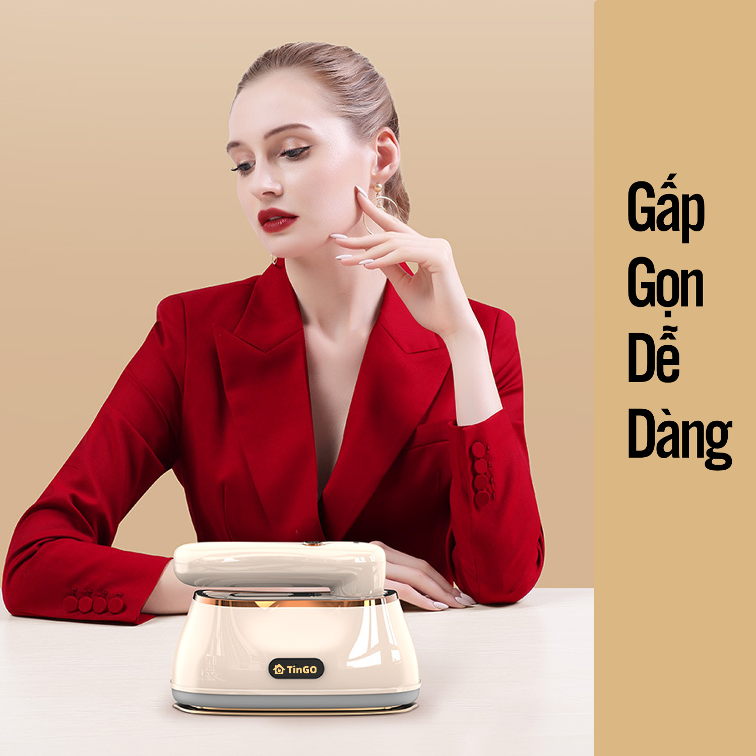 Bàn ủi hơi nước cầm tay TinGO xoay tay cầm có 2 chế độ ủi khô và hơi công suất 1200W
