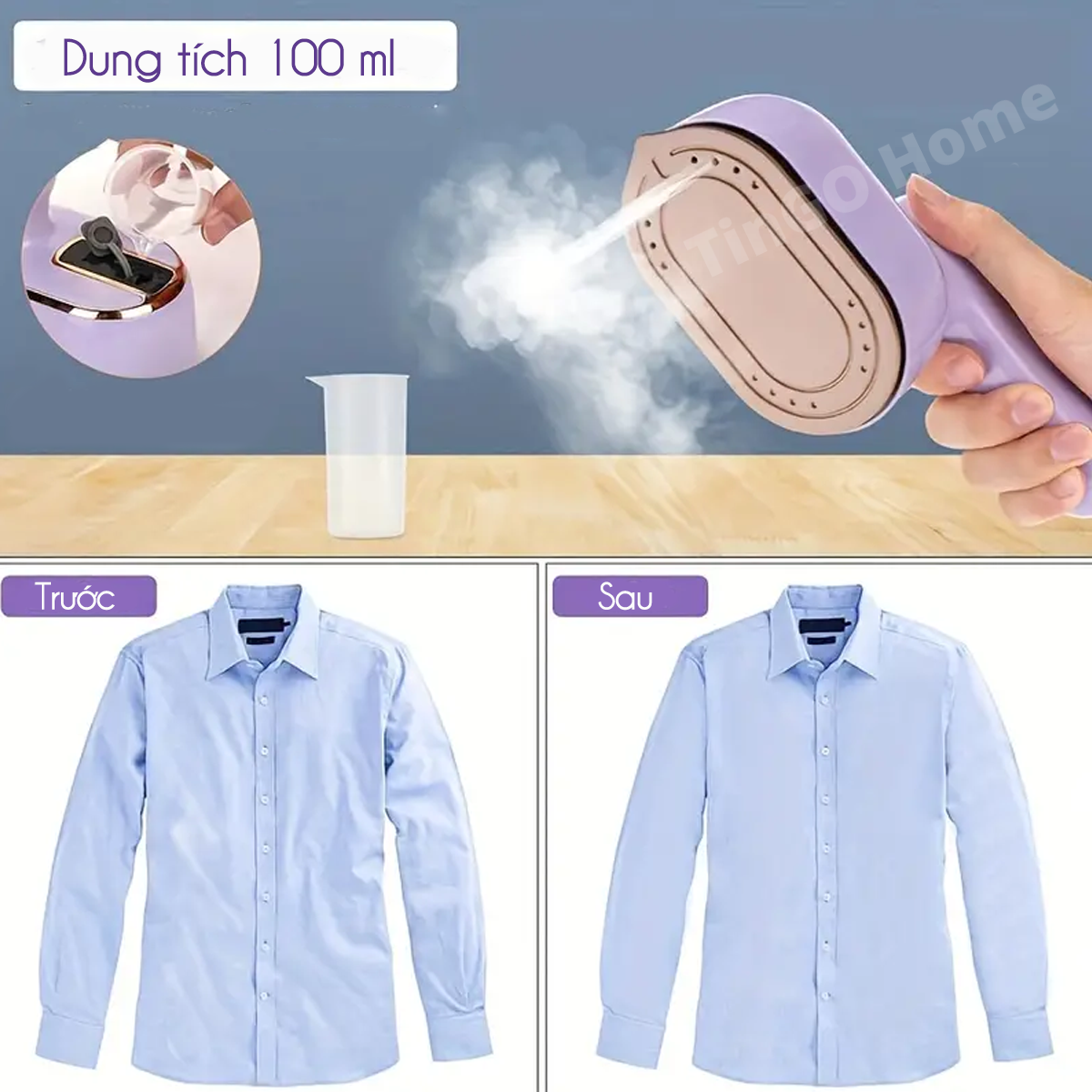 Bàn ủi hơi nước mini TINGO 1000w xoay 180 độ mang đi du lịch công tác