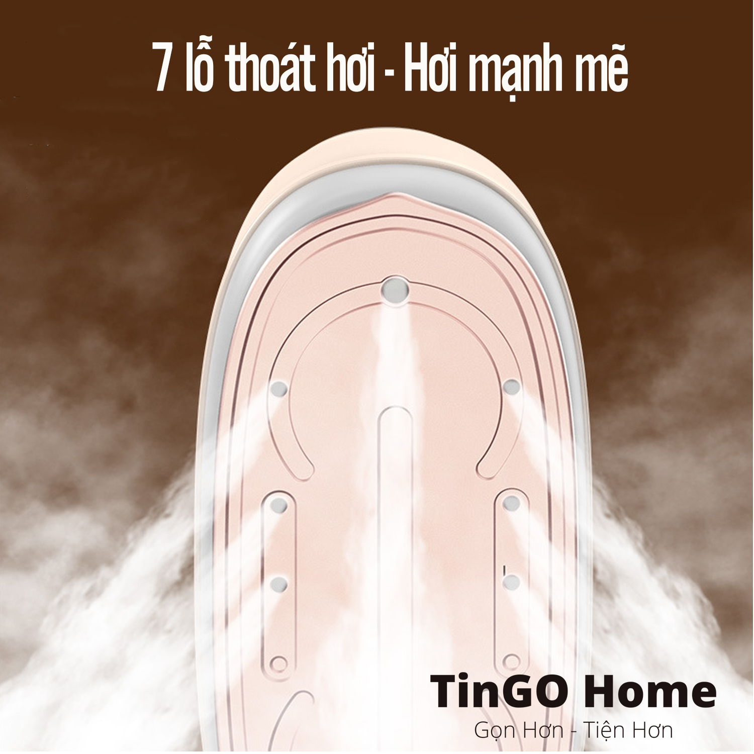 Bàn ủi hơi nước cầm tay TinGO xoay tay cầm có 2 chế độ ủi khô và hơi công suất 1200W