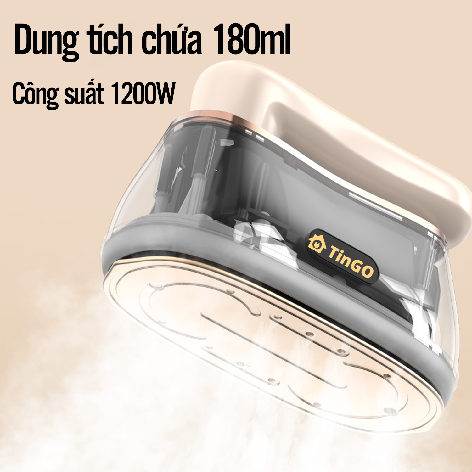 Bàn ủi hơi nước cầm tay TinGO xoay tay cầm có 2 chế độ ủi khô và hơi công suất 1200W