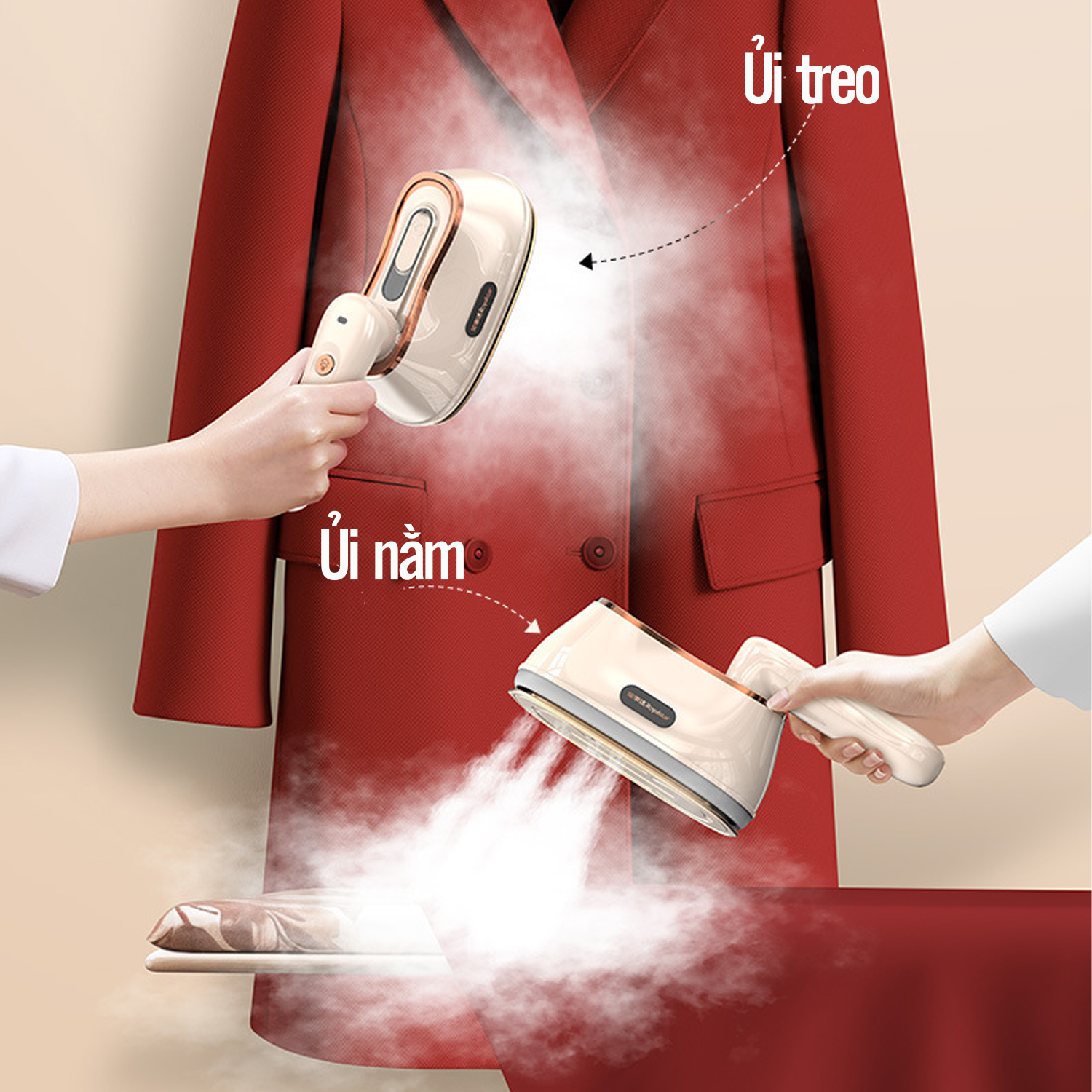 Bàn ủi hơi nước cầm tay TinGO xoay tay cầm có 2 chế độ ủi khô và hơi công suất 1200W