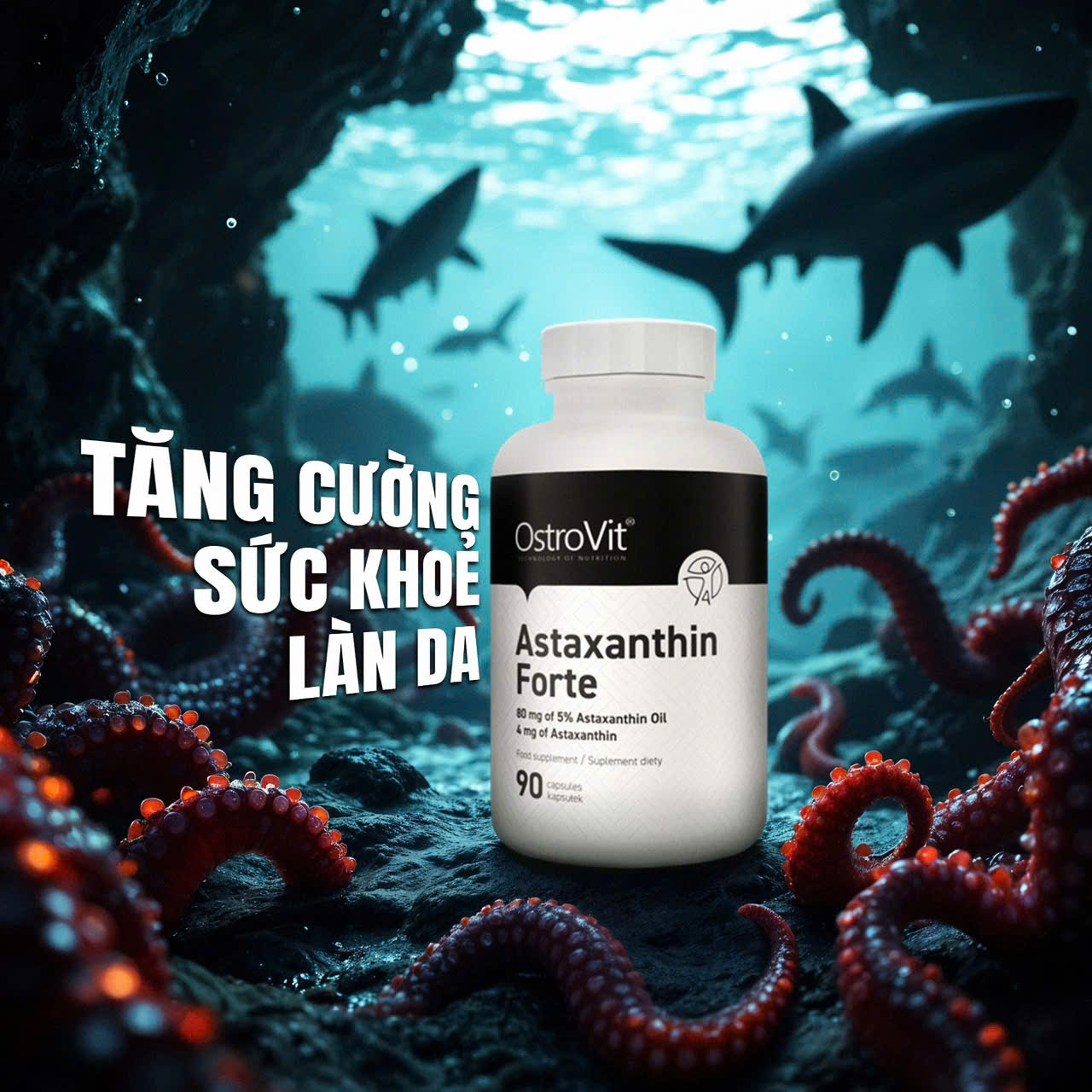 Viên uống Astaxanthin giúp sáng da tự nhiên, chống lão hóa