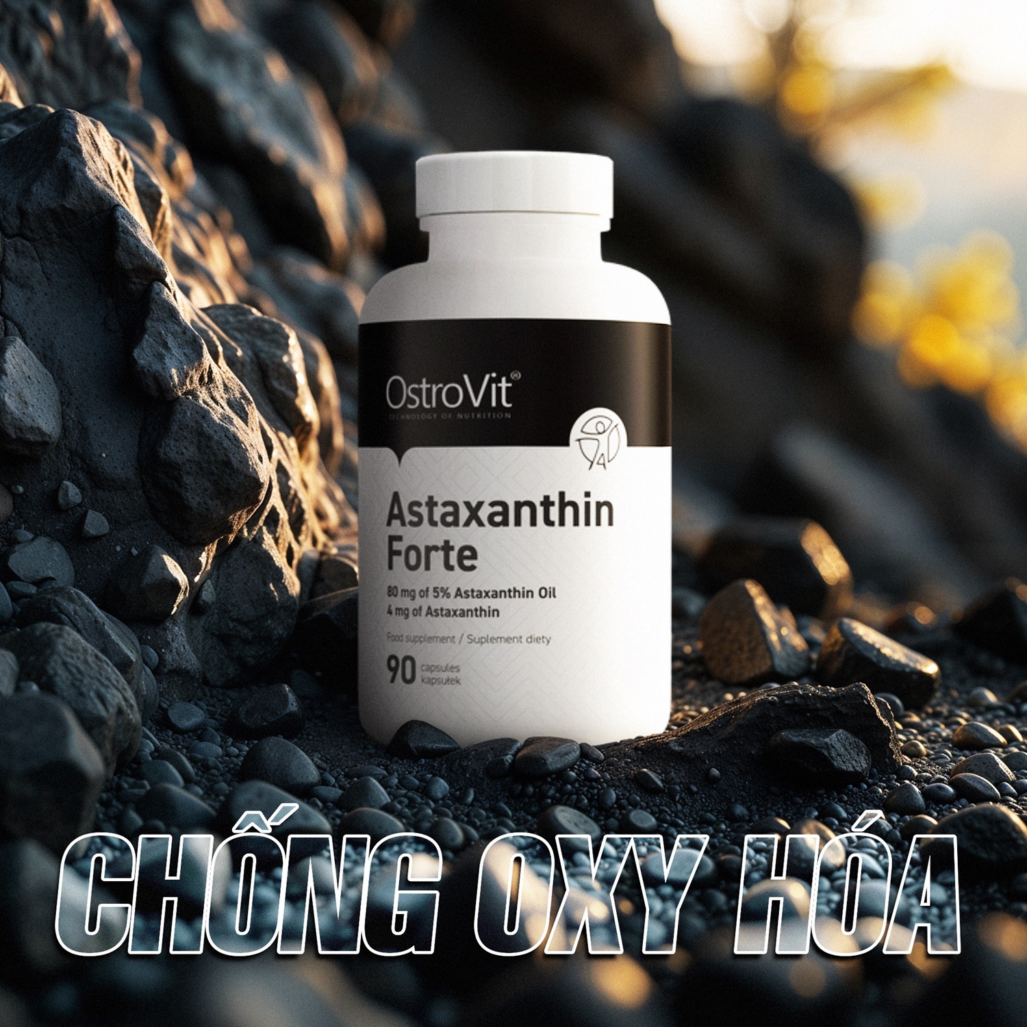 OstroVit Astaxanthin 90 viên chiết xuất từ vi tảo tự nhiên