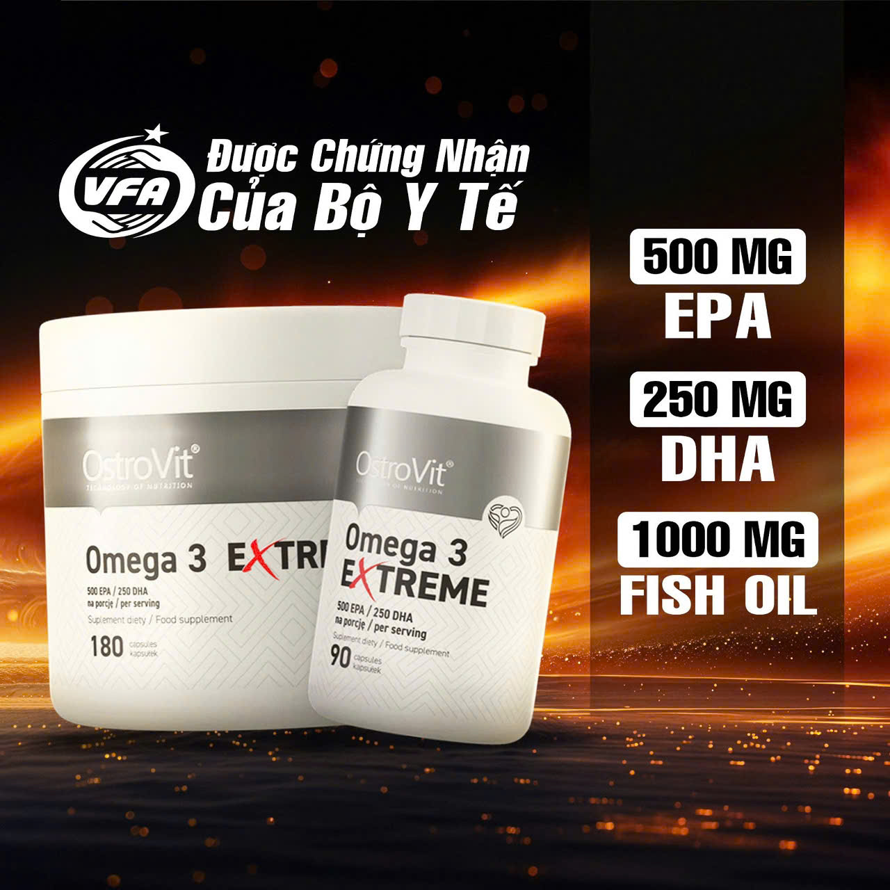 Omega 3 Extreme OstroVit dạng Triglyceride hấp thu tốt cho tim mạch