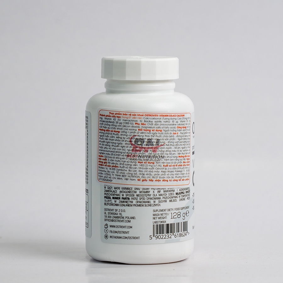 Ostrovit Vitamin D3+K2 Calcium (90 Viên)