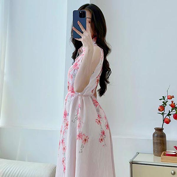 Đầm hoa dây cổ somi