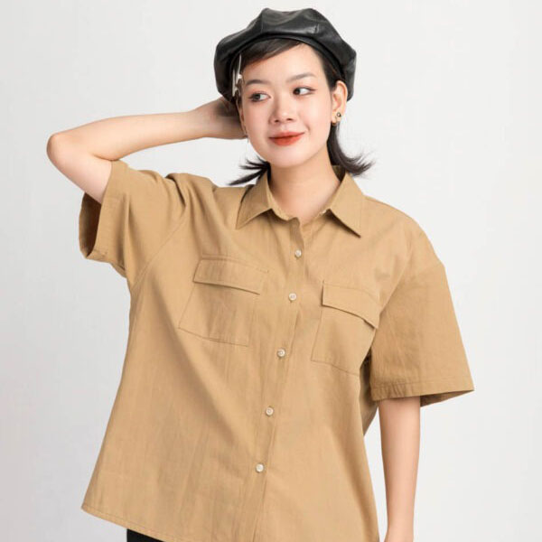 Áo sơ mi oversize tay ngắn