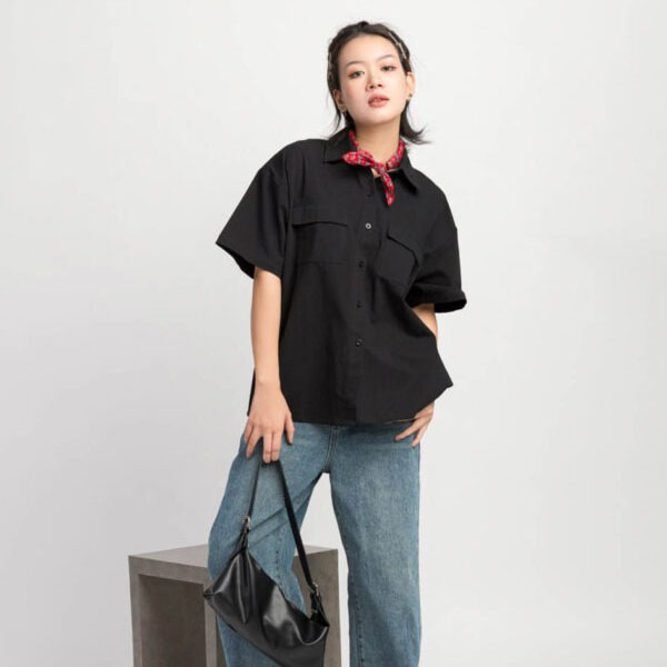Áo sơ mi oversize tay ngắn