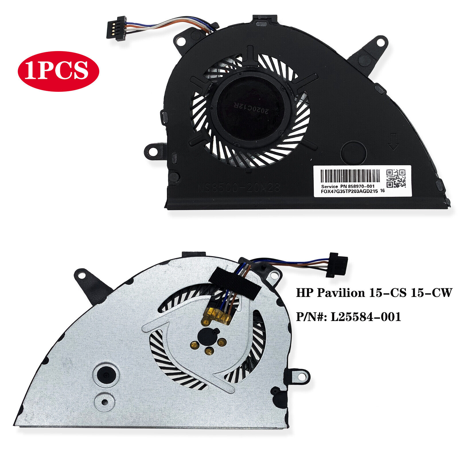 Fan Hp Pavilion 15-Cs 15T-Cs 15-CW 15-CW0007CA 15-CW1063WM 15-CW1095NR L25584-001 Ns85B00-17K24 Vga Share New