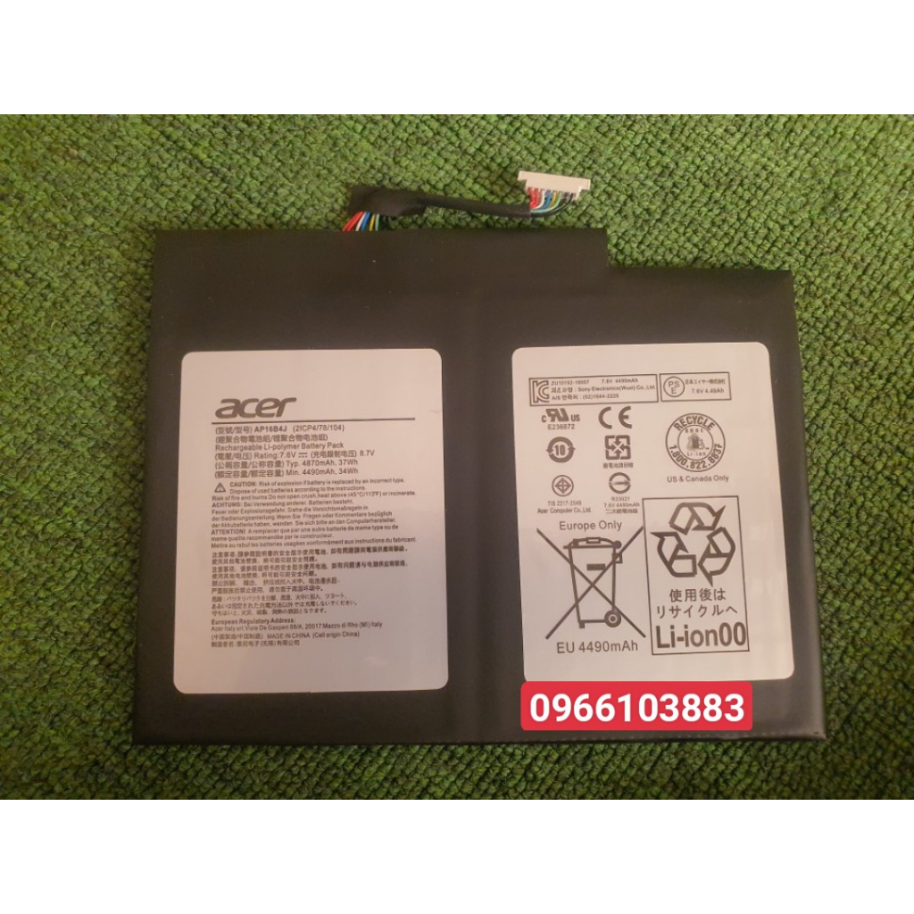 Pin Dành Cho Laptop ACER Switch Alpha 12 SA5-271 SA5-271P SW512-52-513B SW713-51GNP KT.00204.003 AP16B4J Zin New