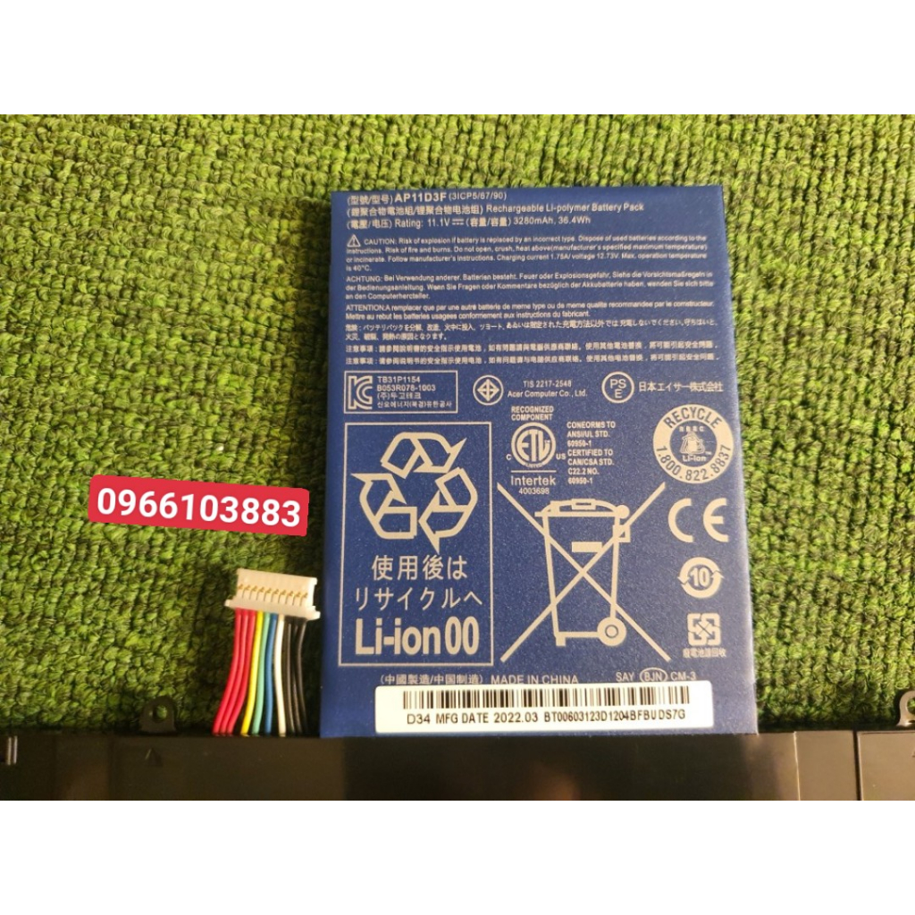 Pin Dành Cho Laptop Acer S3 S3 391 S3 951 S3-391-6407 S3-951-6646 AP11D3F AP11D4F MS2346 AP13J4K Zin New