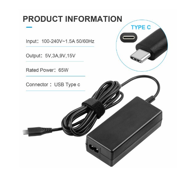 Sạc Laptop Lenovo T580 E580 X280 T480S T580 P51 T590 E480 L380 T480 T580 X270 X380 45W 65W Type C New