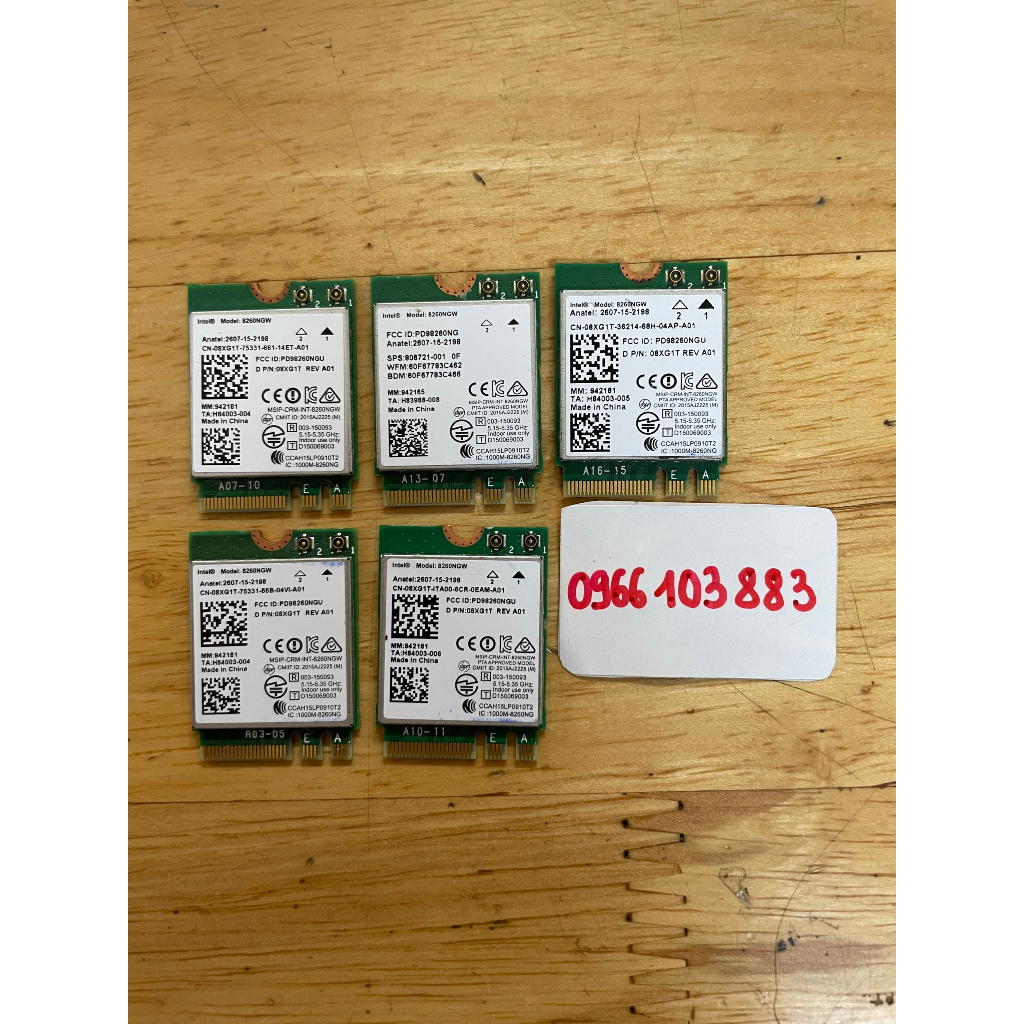 Card WiFi Laptop Intel 7260NGW / 8260NGW / 8265NGW / 9560NGW chuẩn AC có Blueooth (chân NGFF / M.2)