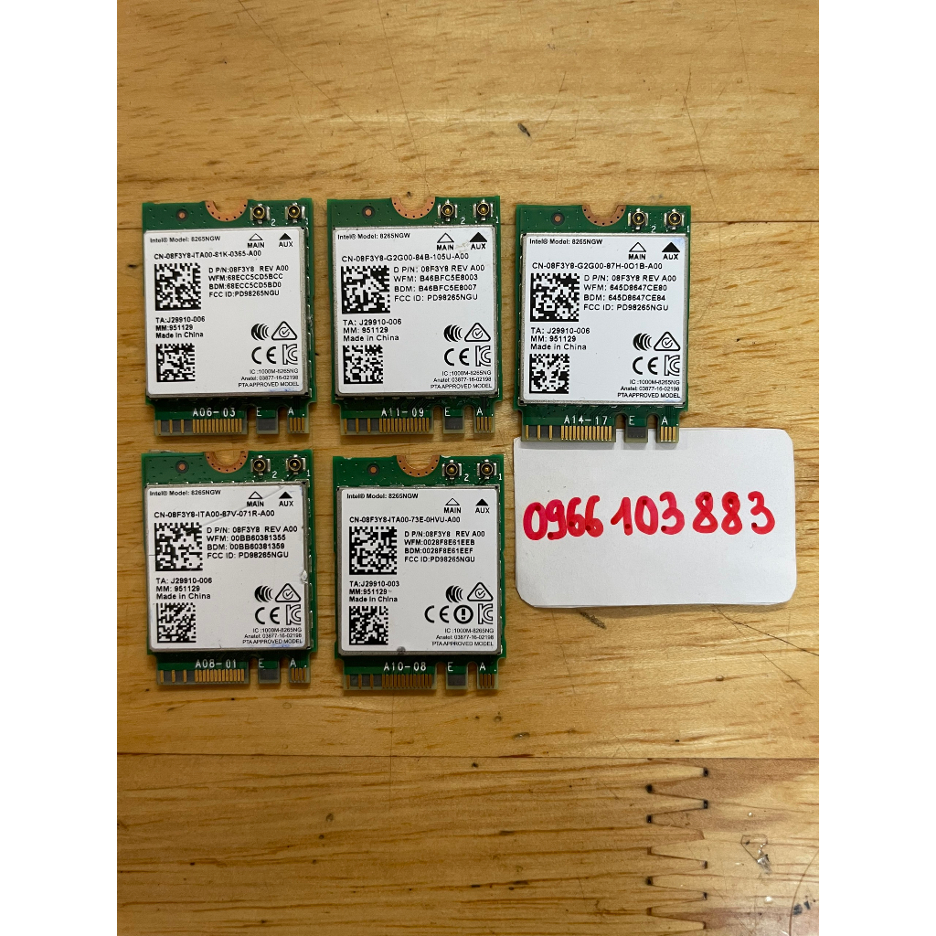 Card WiFi Laptop Intel 7260NGW / 8260NGW / 8265NGW / 9560NGW chuẩn AC có Blueooth (chân NGFF / M.2)