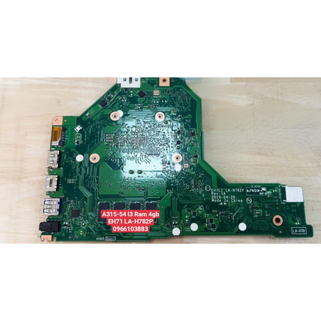 MAINBOARD  ACER A315-54 I3 RAM 4GB EH71 LA-H782P NEW